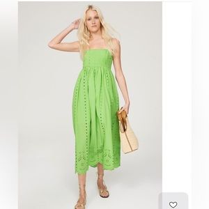 Slate &Willow Green Evelet Midi Dress size M